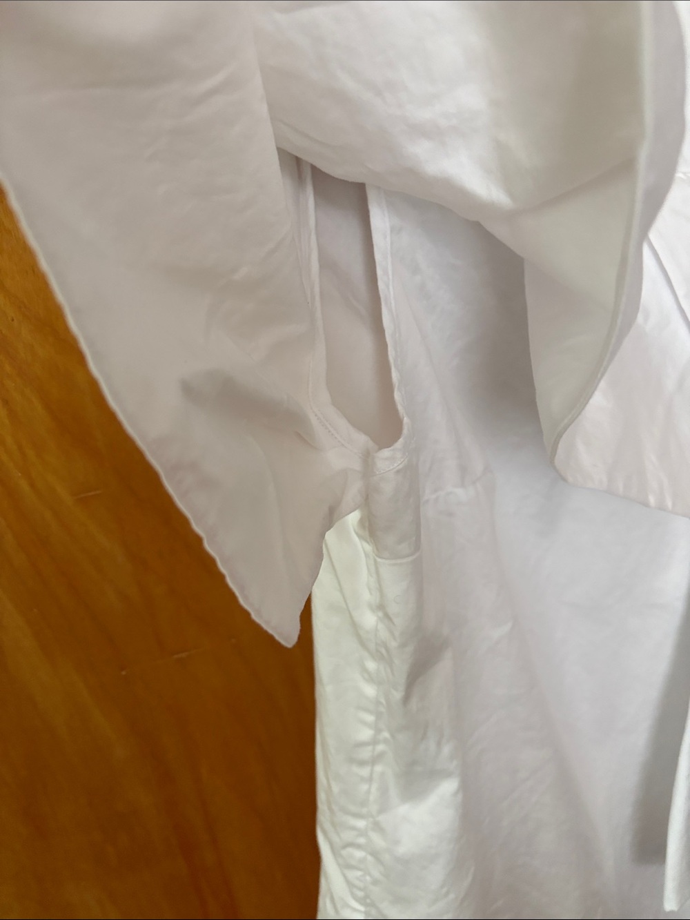 Cos poplin asymmetrical ruffle overlay blouse short sleeve size s - Picture 2 of 6